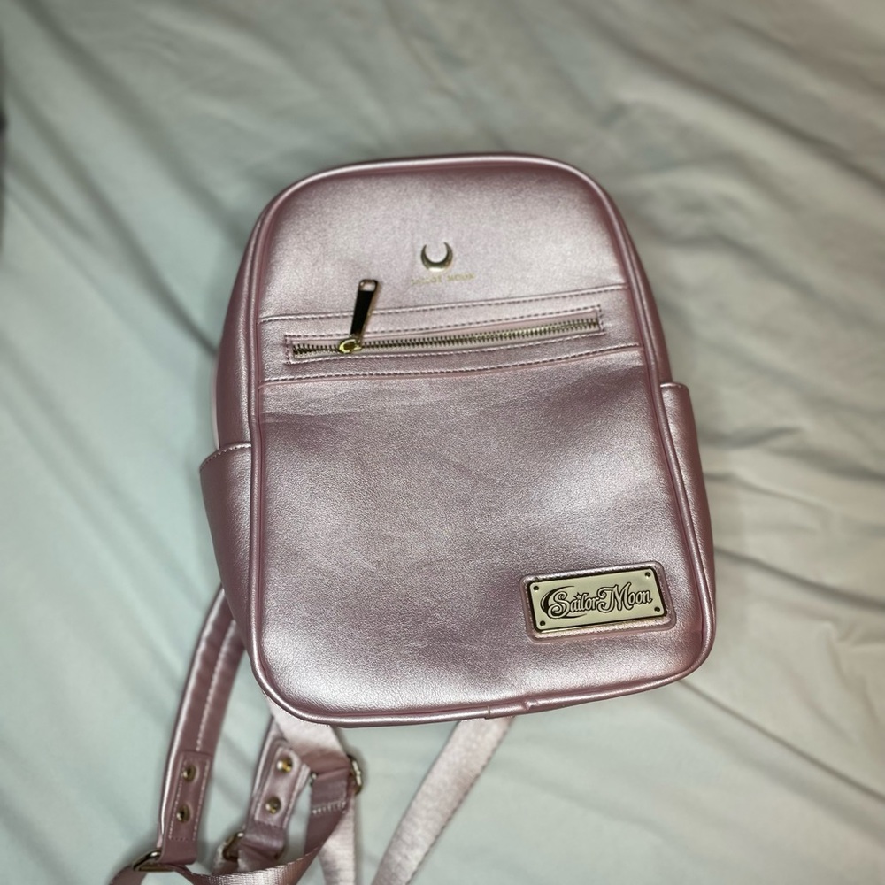 Loungefly Pink Backpack with Gold Accents
